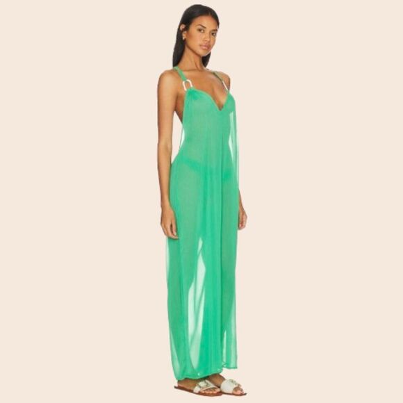 Lovers & Friends Kelly Green Easy Breezy Jumpsuit Size Medium - Picture 1 of 14